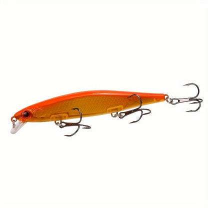 1pc 11cm/13g I-Swimbait Yokwenziwa Kokudoba, I-Minnow Bait Ecwilayo, I-Plastic Lure Enamahhuku Amathathu Ama-Treble E-Bass Pike Carp, I-Fishing Tackle
