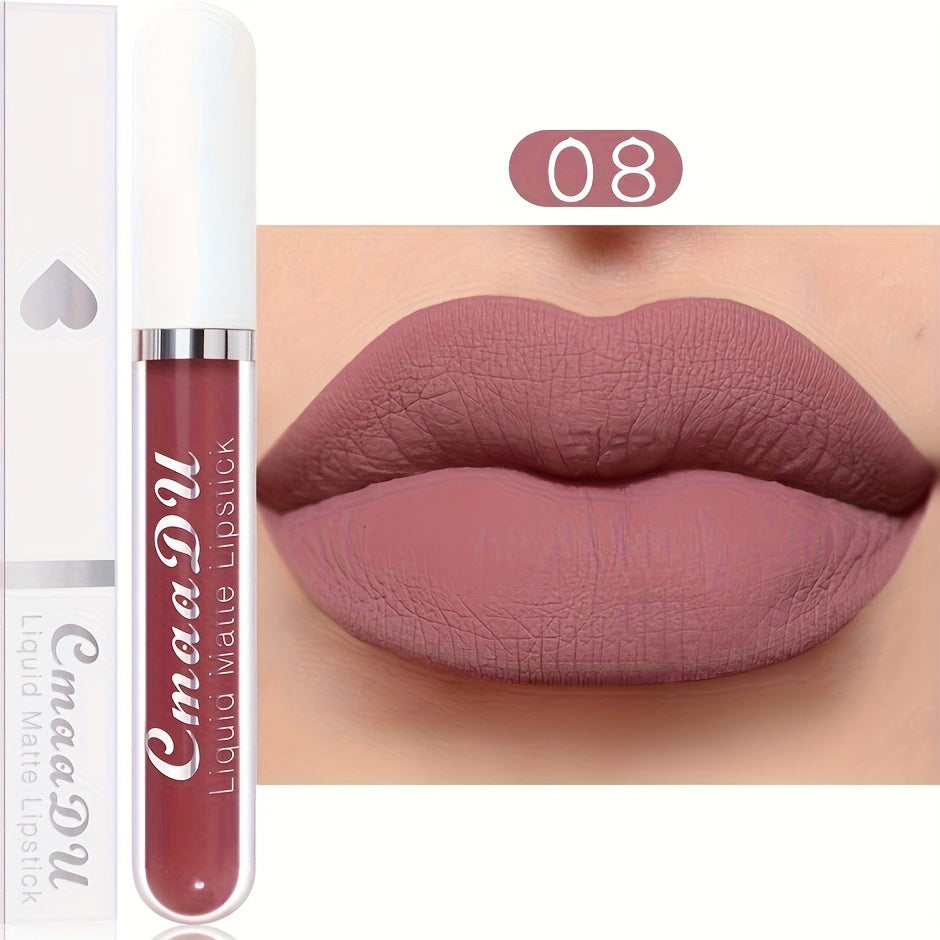 Long-Lasting Matte Liquid Lipstick - Waterproof, Non-Stick, Fruit Scented, Sweatproof, Hydrating, Lightweight, Durable Makeup for Dining, Swimming, Summer - Fruit Fragrance, Cup-Shaped Applicator - The Superior Findings Depot