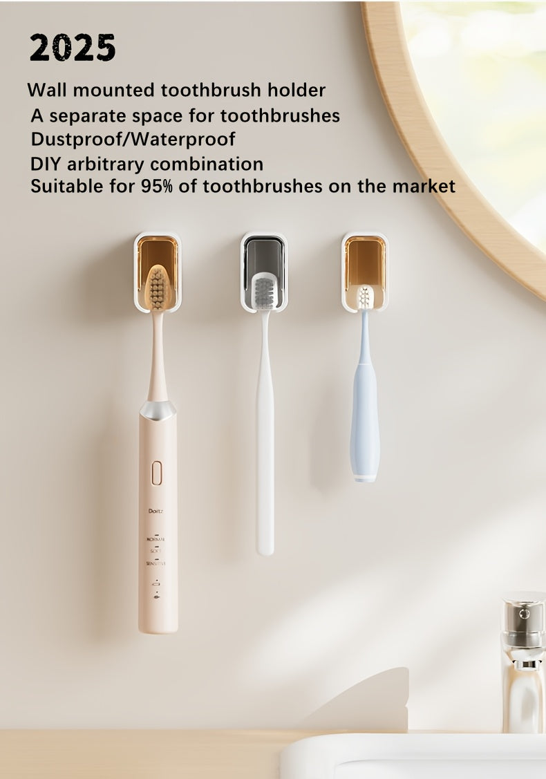 Toothbrush Storage Box - Wall-Mounted No Drill Space-Saving GONQIN