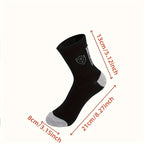 20 Pairs Men'S Polyester Sports Socks, Breathable Knit Fabric, Alphabet Pattern, Thick Warm Socks for All Seasons, 100% Polyester