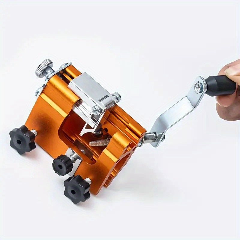 1pc Portable Hand Cranked Chain Saw Sharpener - Fast Sharpening Tool Kit