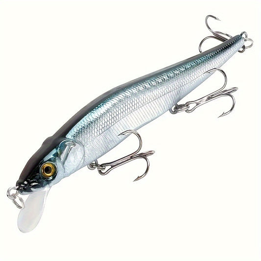 1pc 11.5cm/14g Lifelike Minnow Plastic Simulation Lure - Premium Hard Bait with 3 Sharp Treble Hooks for Pike Carp Fishing - Artificial Bait with Realistic Swimming Action