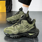 Men's Road Running Shoes - Olive Green & Black Accent