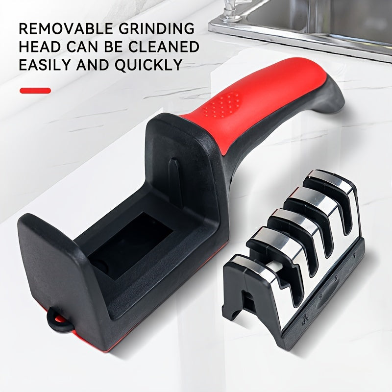 4-Stage Professional Knife Sharpener with Tungsten Diamond & Ceramic Sharpening Stones - Heavy-Duty Non-Slip Grip, Fast & Long-Lasting Performance - The Superior Findings Depot