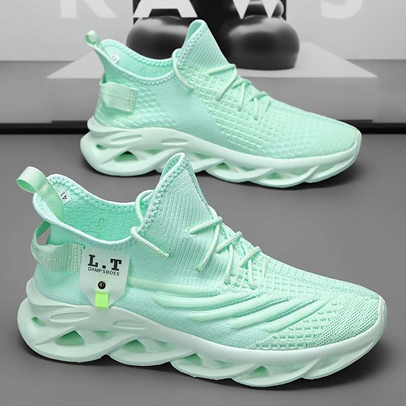 Men's Lightweight Plus Size Jogging Shoes - Breathable Mesh Lace-Up