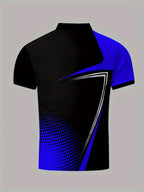 Men's Color Blocked Short Sleeve Golf Shirts - Casual Regular Fit