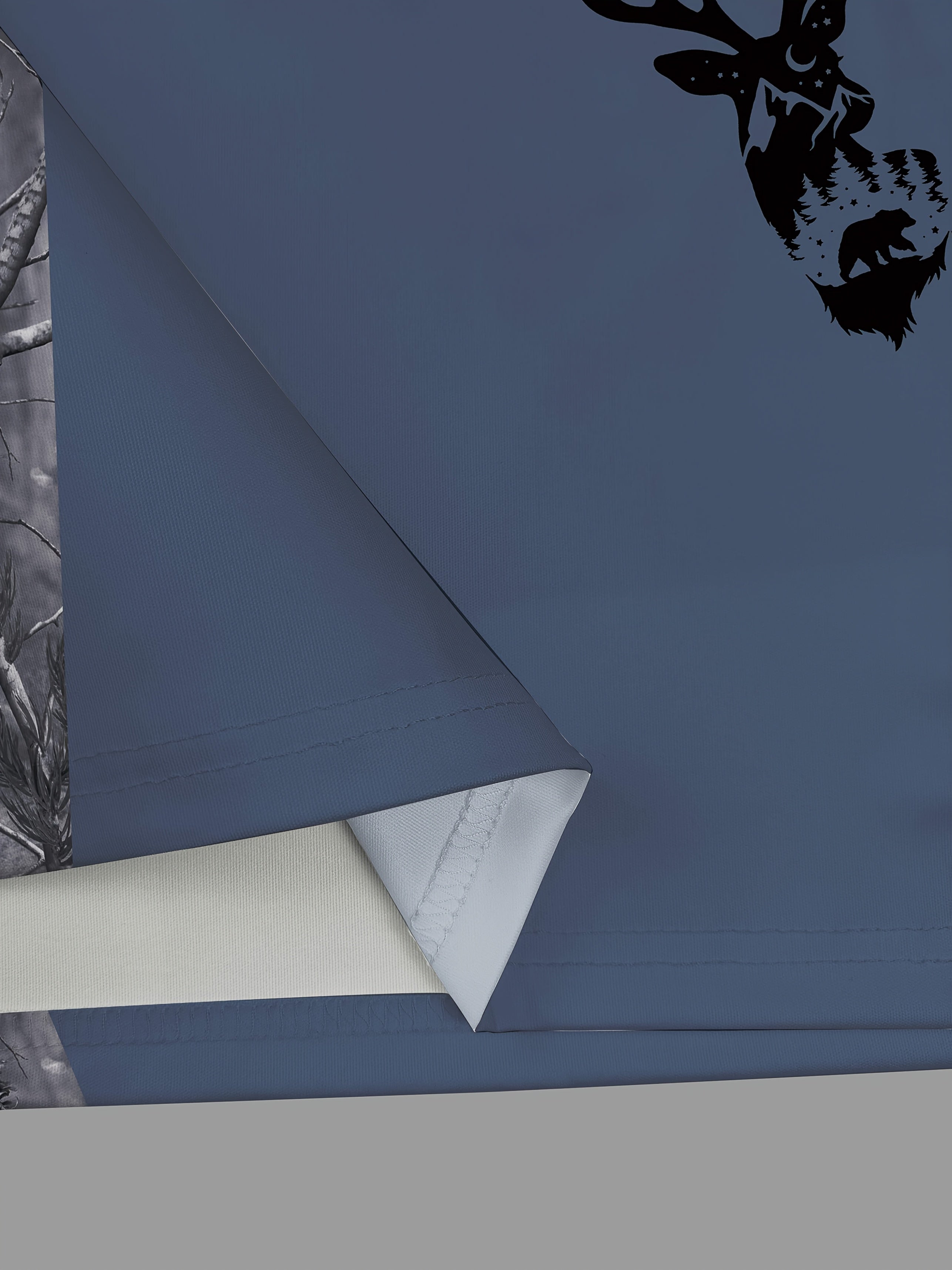 Men's Camouflage Sleeve Shirt - Khaki Base with Elk Print