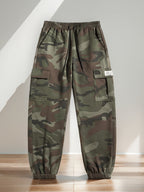 Men's Camouflage Cargo Pants - High-Waisted Loose-Fit Camo