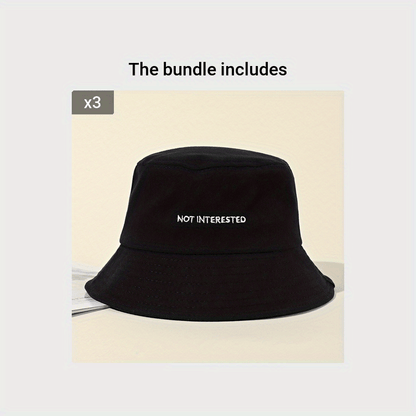 Embroidered Beach Bucket Hat - Lightweight, Solid Color, Sunscreen, Travel-Friendly Fisherman Cap for Outdoor Activities - Perfect for Beach, Travel, and Leisure