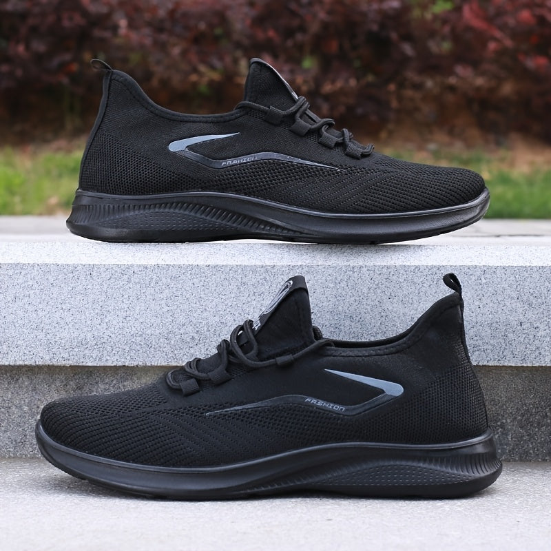 Men's Lightweight Slip-Resistant Casual Sneakers - Breathable Mesh & Fabric Upper, Durable PU Sole, Round Toe Low-Top Design for Hiking, Outdoor, Travel & Daily Wear - All-Season Comfort, Hiking Shoes, Outdoor Footwear, Sleek - The Superior Findings Depot