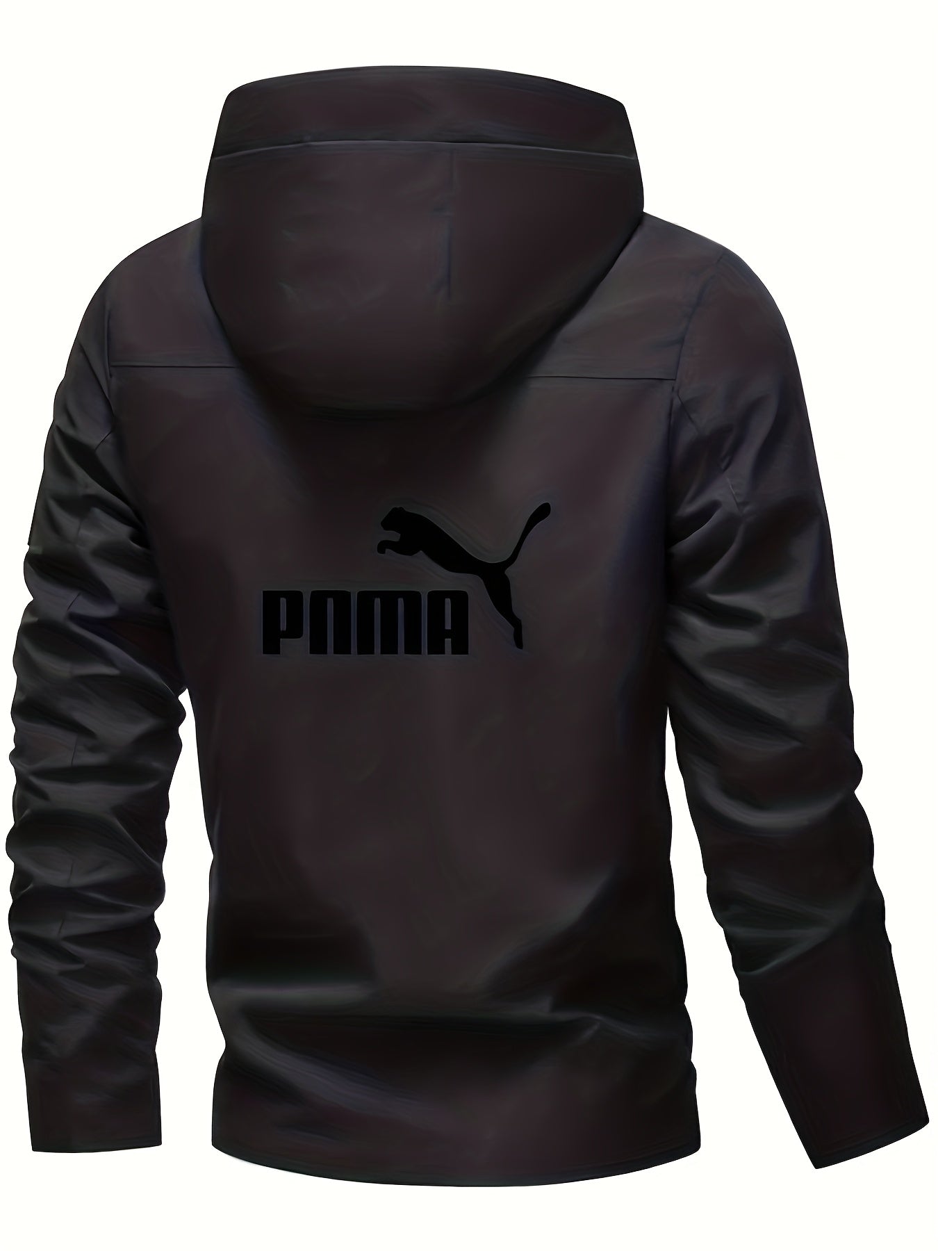 Men's Trendy Sporty Hooded Jacket - Geometric Pattern Bomber