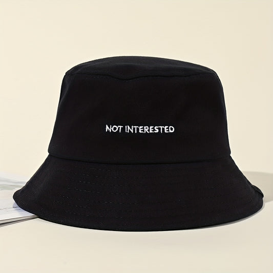 Embroidered Beach Bucket Hat - Lightweight, Solid Color, Sunscreen, Travel-Friendly Fisherman Cap for Outdoor Activities - Perfect for Beach, Travel, and Leisure
