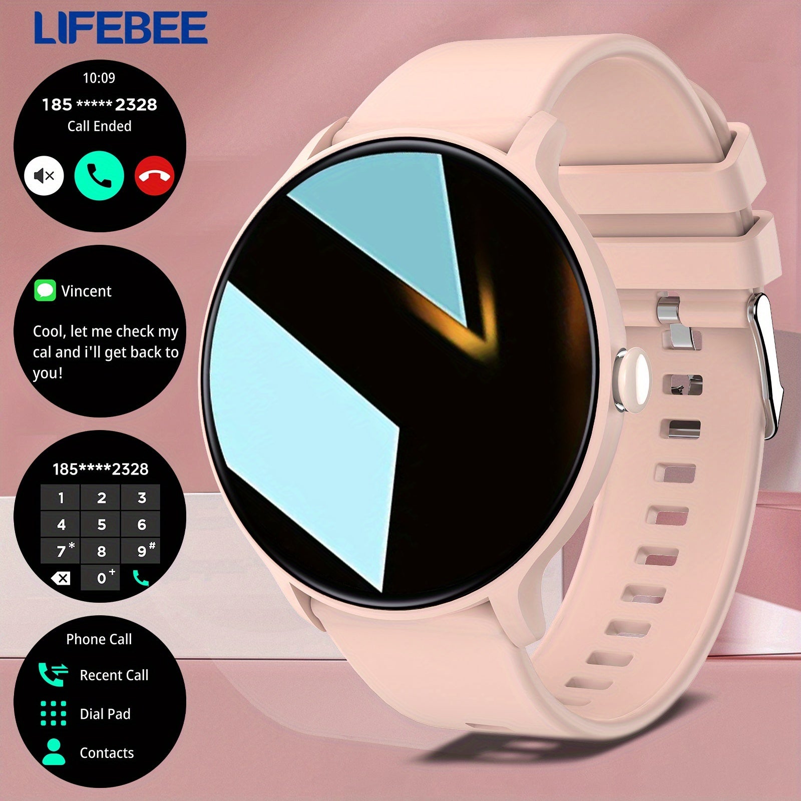 [Smartwatch with AI Voice] LIFEBEE 2025 New Smartwatch | Full Screen, AI Voice Control, 100+ Watch Faces, Wireless, USB Charging, Lithium Battery-Polymer, Rechargeable, 100+ Exercise Modes, Pedometer, Distance, for Men, Women - The Superior Findings Depot