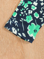 2pcs Girls' Clothing Party Slogan Large Glasses Print Pattern Drop Shoulder Irregular Hem Design Loose Short Sleeve T-Shirt + Floral Print Skinny Nine-Tenths Bottoms Set Girls' Summer Outfit Holiday Gift Girls' Fashion Casual - The Superior Findings Depot