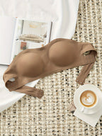 Seamless Strapless Bandeau Bra for Women - Anti-Slip, Cross-Back Design with Side Closure, Wireless & Padded - Comfortable Nylon Blend, Removable Pads for Casual Wear, Plus Size Bra - The Superior Findings Depot