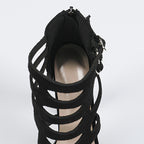 Fashion Block Heel Cutout Peep Toe Sandals, Buckle Platform Versatile Daily Nightclub Style Shoes for Women - The Superior Findings Depot