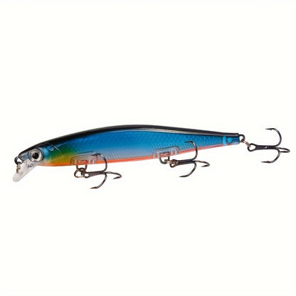 1pc 11cm/13g I-Swimbait Yokwenziwa Kokudoba, I-Minnow Bait Ecwilayo, I-Plastic Lure Enamahhuku Amathathu Ama-Treble E-Bass Pike Carp, I-Fishing Tackle