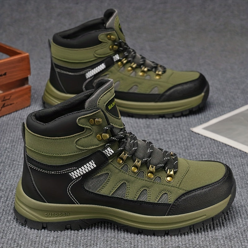 MAINALUN Men's All-Season High-Top Hiking Boots - Heavy-Duty