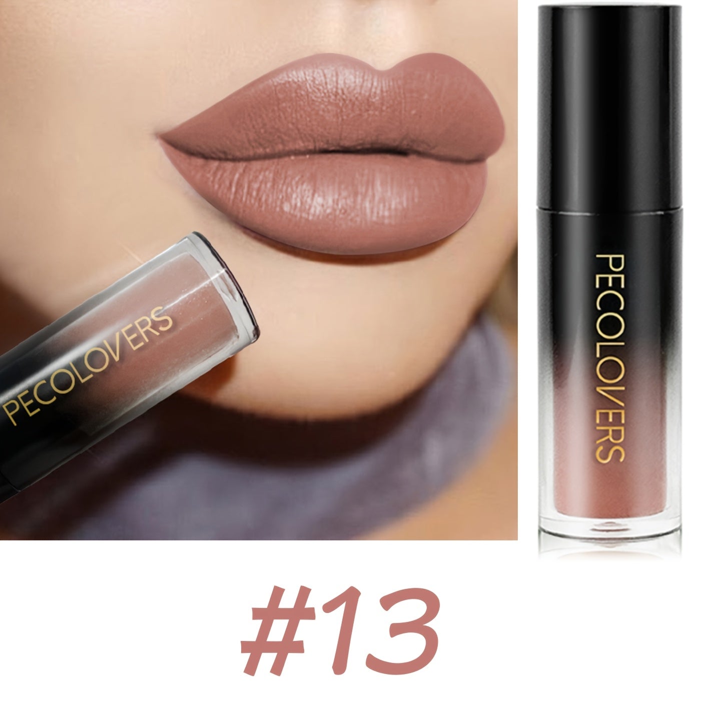 PECOLOVERS Matte Velvet Liquid Lipstick - 18 Colors, Long-Lasting Satin Finish, Creamy Formula for All Light Beige Types, Perfect for Christmas & Everyday Makeup, Everyday Makeup, Sleek Tube Design, Smooth Application - The Superior Findings Depot