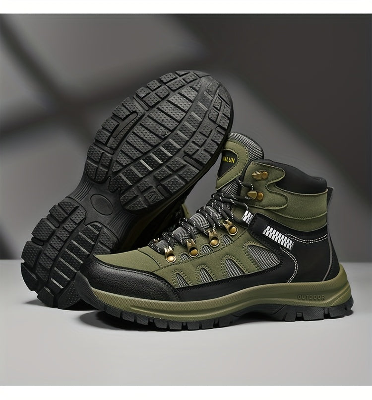 MAINALUN Men's All-Season High-Top Hiking Boots - Heavy-Duty