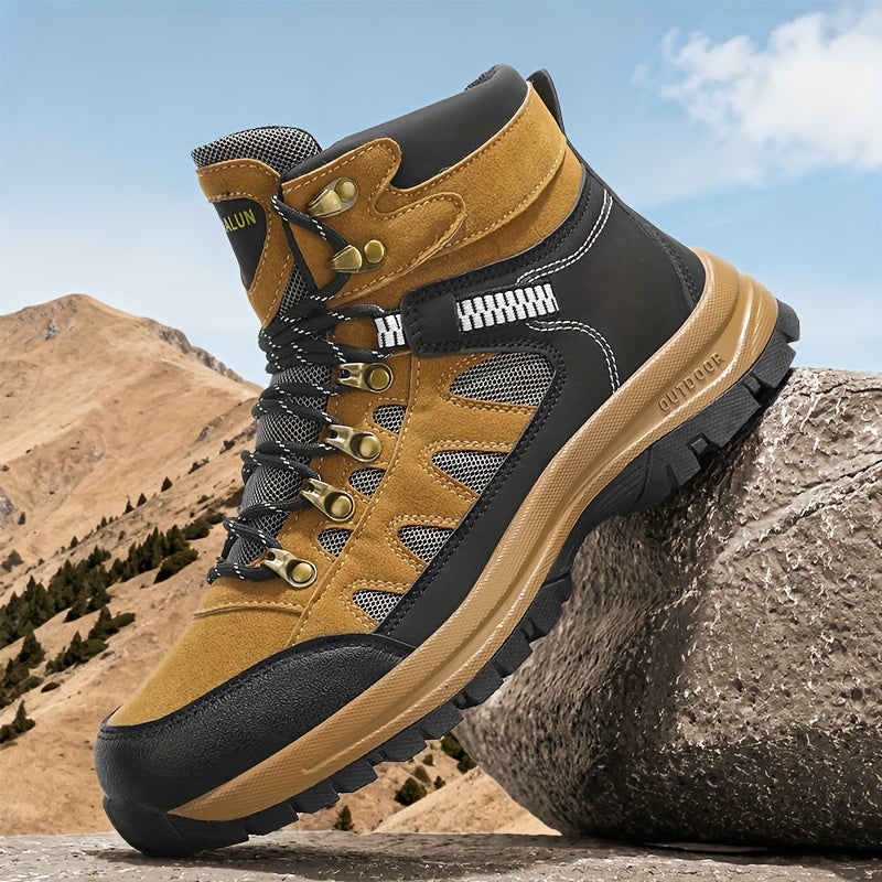 MAINALUN Men's All-Season High-Top Hiking Boots - Heavy-Duty