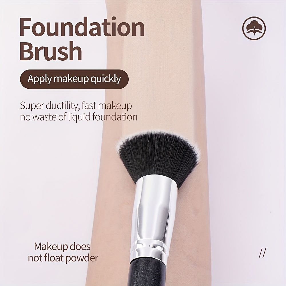 MAANGE Flawless Foundation Brush - Large Flat Top, Ultra-Soft Nylon Bristles for Seamless, Quick Application - Fragrance-Free, Ideal for All Skin Types - Black Handle, MAANGE - The Superior Findings Depot