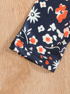 2pcs Girls' Clothing Party Slogan Large Glasses Print Pattern Drop Shoulder Irregular Hem Design Loose Short Sleeve T-Shirt + Floral Print Skinny Nine-Tenths Bottoms Set Girls' Summer Outfit Holiday Gift Girls' Fashion Casual - The Superior Findings Depot