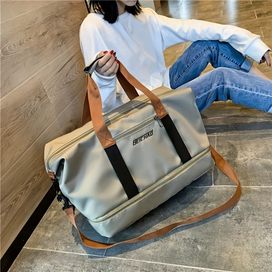Travel Bag, Luggage Bag, Large Capacity Travel Bag with Wet and Dry Separation, Casual Outdoor Travel Tote, Women'S Fitness Yoga Bag, Weekend Overnight Bag