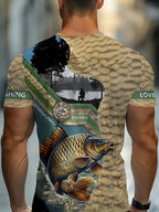 Men's Carp Fishing Print T-Shirt - All-Over Digital Print