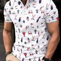 Men's Short-Sleeve Polo Shirt - Geometric Pattern Casual