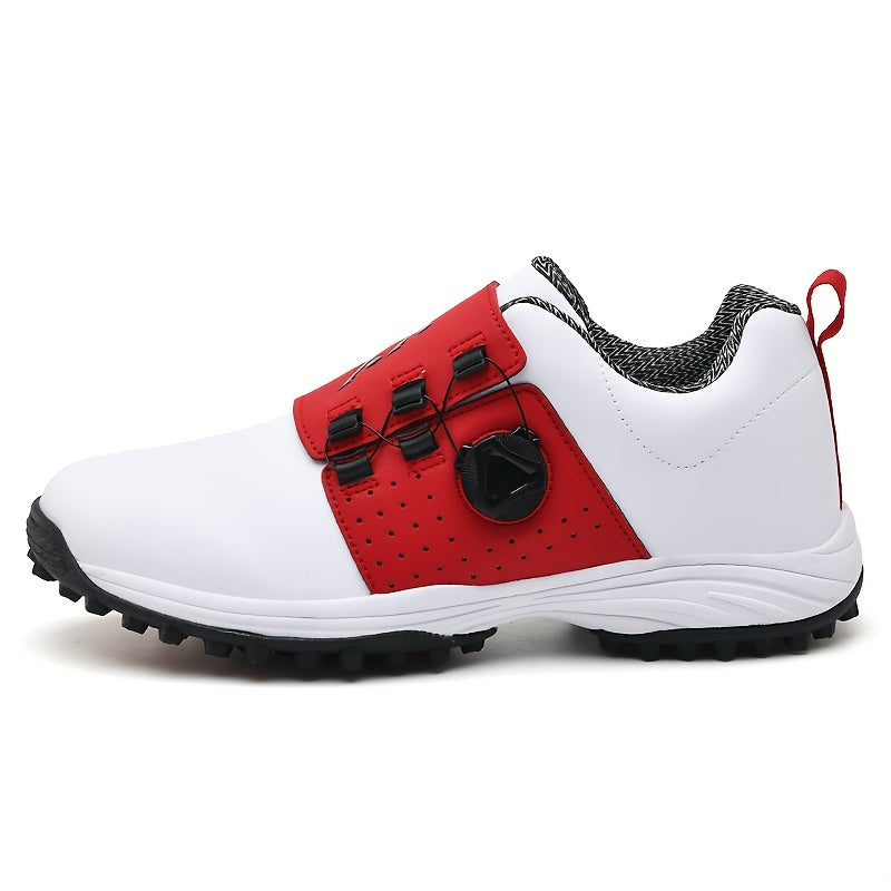 LEFUS Men's Golf Shoes - Non-Slip Fixed Spikes with Rotary Buckle