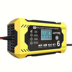 COREBOX 12V 6A Smart Battery Charger with LCD Display, 12V 6A Fast/Trickle Charger, Overcharge/Overheat/Short Circuit/Reverse Polarity, Automatic Switch Mode, Microprocessor Controlled, Compatible with AGM/GEL/SLA/Wet/EFB, 4- - The Superior Findings Depot