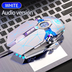 Silvery Carved Wired Mouse for E-Sports Gaming, Silent and Sound Chicken-Eating Mouse Macro for Desktops and Laptops - The Superior Findings Depot