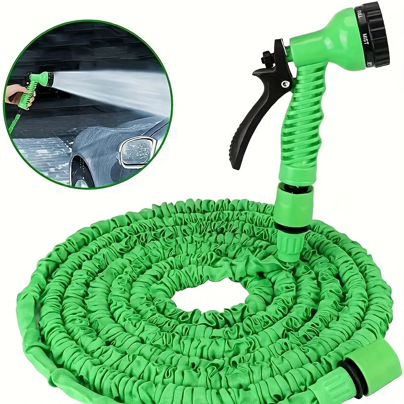 Expandable Garden Hose with Spray Nozzle – 25ft/50ft/100ft Flexible Water Hose, 3-Layer Latex Core & Durable Fabric, for Car Wash, Lawn & Garden Irrigation