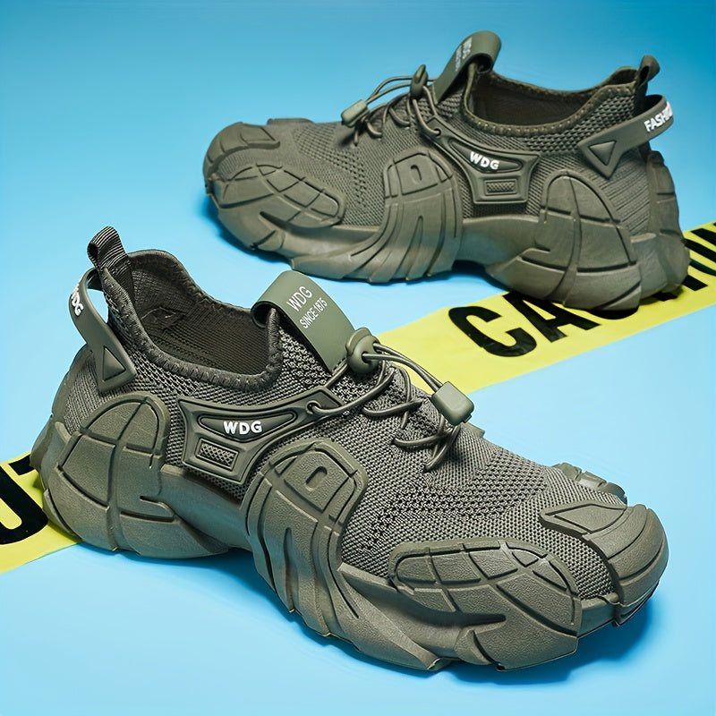 Men's Breathable Knit Sneakers - Soft Non-Slip Olive Green