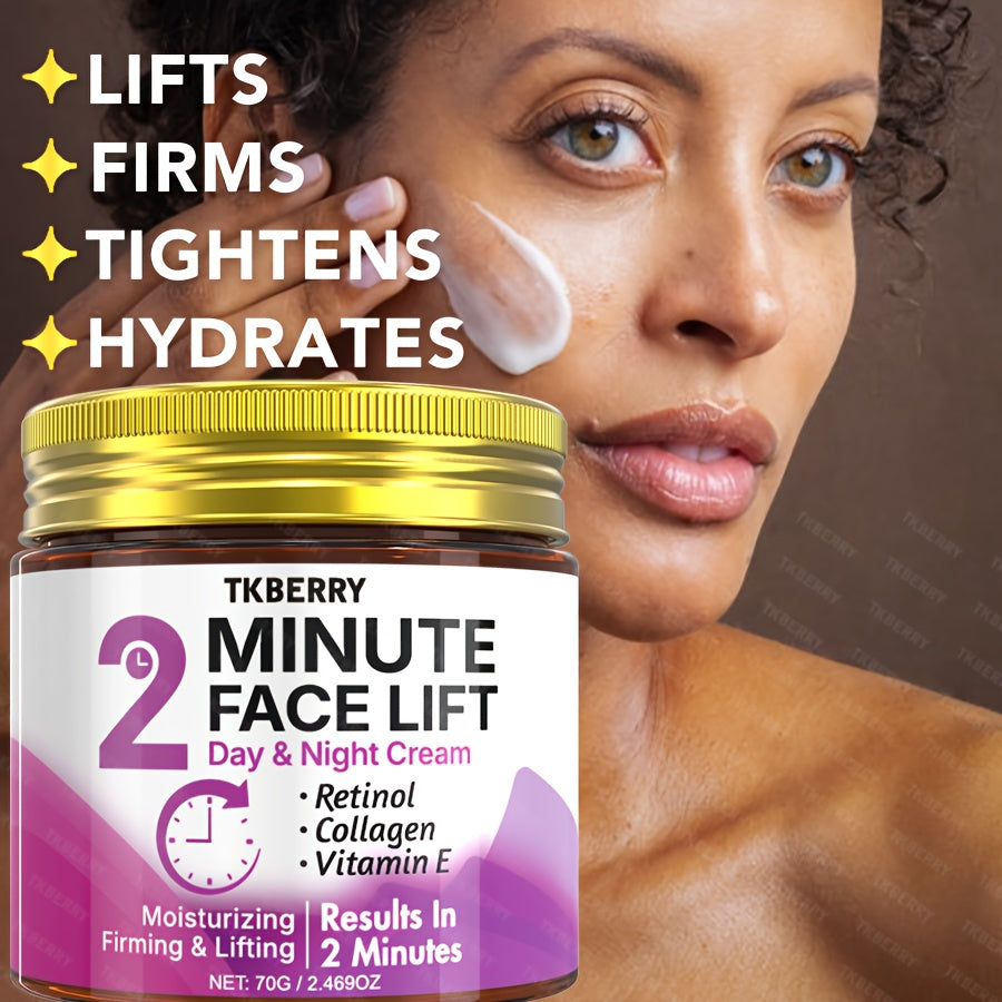 2-Minute Face Lift Day & Night Cream - Collagen Lift & Tight Face Cream with Retinol, Collagen, Turmeric, Hyaluronic Acid & Vitamin CE - Moisturizing & Smoothing for All Skin Types - Alcohol-Free, 24-Hour Hydration, Face Loti - The Superior Findings Depot
