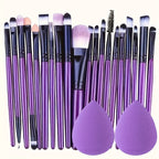 20-Piece Hypoallergenic Makeup Brush Set with Nylon Bristles - Luxe Palm Brushes for Foundation, Blush, Eye Shadow, Eyebrow, & Lip, All Skin Types, ABS Rod - Professional & Beginner Kit, Travel-Friendly - The Superior Findings Depot
