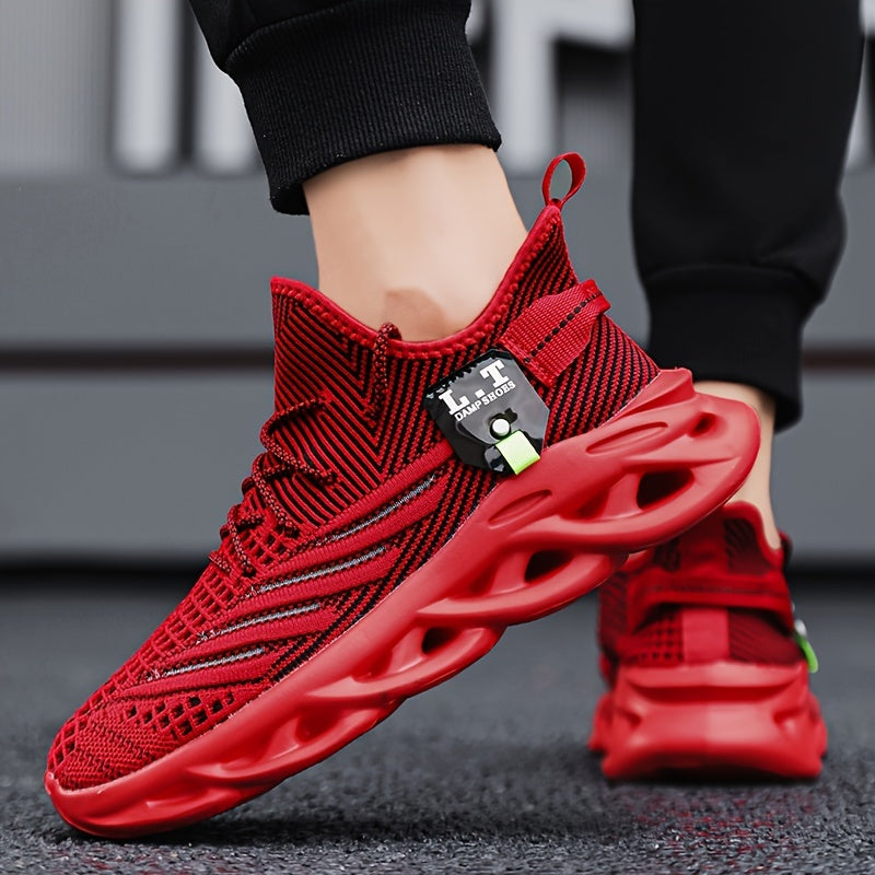 Men's Lightweight Plus Size Jogging Shoes - Breathable Mesh Lace-Up