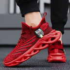 Men's Lightweight Plus Size Jogging Shoes - Breathable Mesh Lace-Up