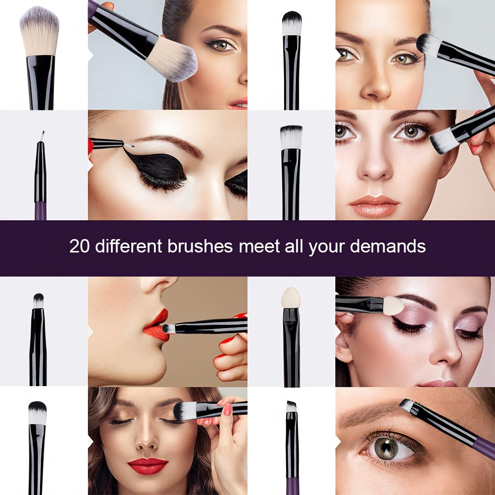 20/34pcs Makeup Brush Set and 8pcs Mini Makeup Brush Professional Soft Synthetic Powder Foundation Eyeshadow Makeup Brush Cosmetics Suitable for Beginners - The Superior Findings Depot