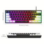 MageGee Mini 60% Gaming/Office Keyboard, Keycap Type Wired RGB Backlit Compact Computer Keyboard for Windows/Mac/Laptop, Laptop Accessory, Modern Keyboard, Sturdy Construction, Adjustable Lighting, Students - The Superior Findings Depot