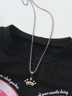 Girls T-Shirt with Sweet Bow Print - Casual Summer Top, Breathable Knit Fabric for Outdoor Shopping & School Activities, White with Blue Bow Design - The Superior Findings Depot