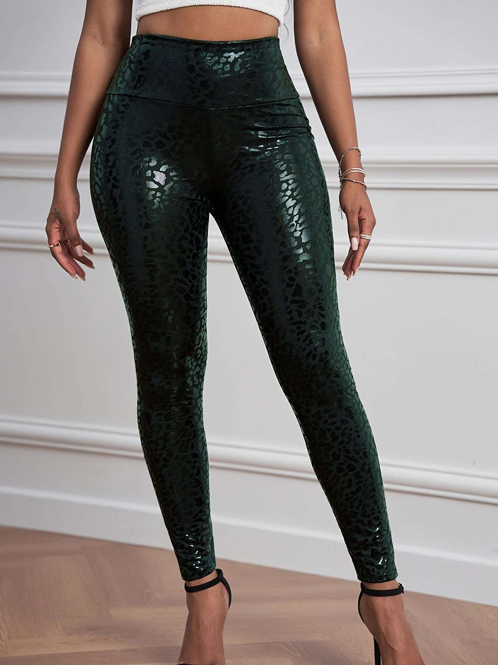 High-Waisted Hourglass Skinny Leggings - Comfortable, Stretchy, and Soft Fabric for Spring & Fall Seasons - Women's Casual Wear for Daily Life, Outdoor Activities, and Travel - The Superior Findings Depot