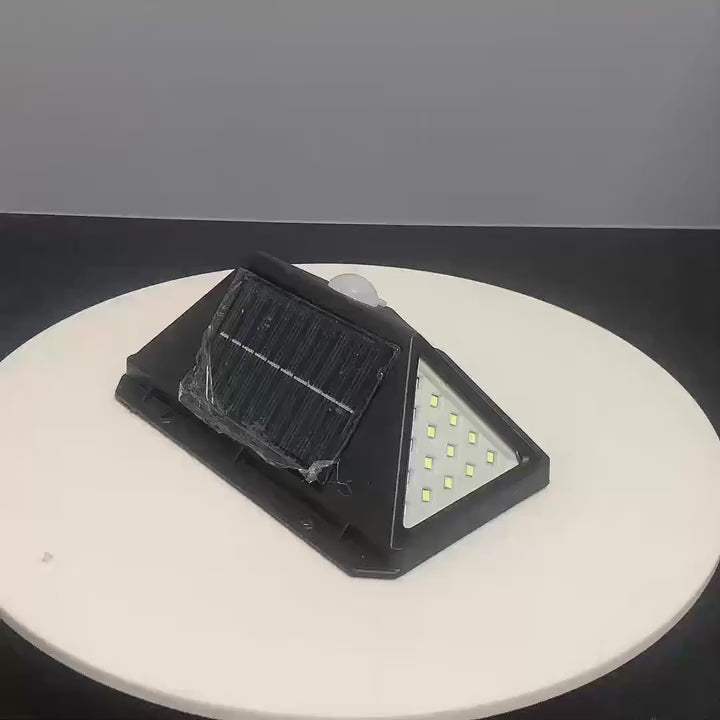New 100LED wall sensor light, intelligent light sensor, solar charging, brightness automatic adjustment, outdoor solar sensor light, four side luminous human sensor wall light