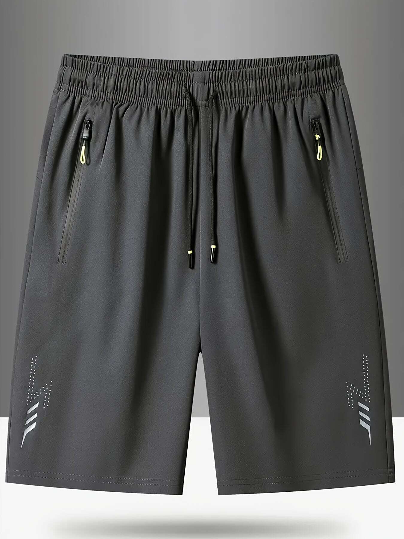 [Soft Comfortable] 3pcs Men's Ice Silky Fiber Fabric Sport Shorts - Soft Comfortable Quick-Dry Athletic Shorts with Lightning Print, Regular Fit Casual & Gym Shorts for Gym, Travel, Trendy Design, Breathable Material, Summer - The Superior Findings Depot