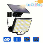 [Solar Wall Sconce] solar wall sconce, 106 LED solar outdoor light with motion sensor, adjustable angle, yard garden solar wall sconce with 110inch cable - The Superior Findings Depot
